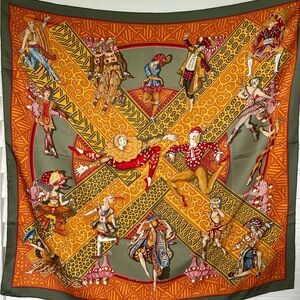 Hermes Les Ballets Russes silk scarf shawl wrap vintage by Annie Faivre 90 cm
